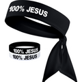 Black  Headband + 1 White/1 Black Wristband