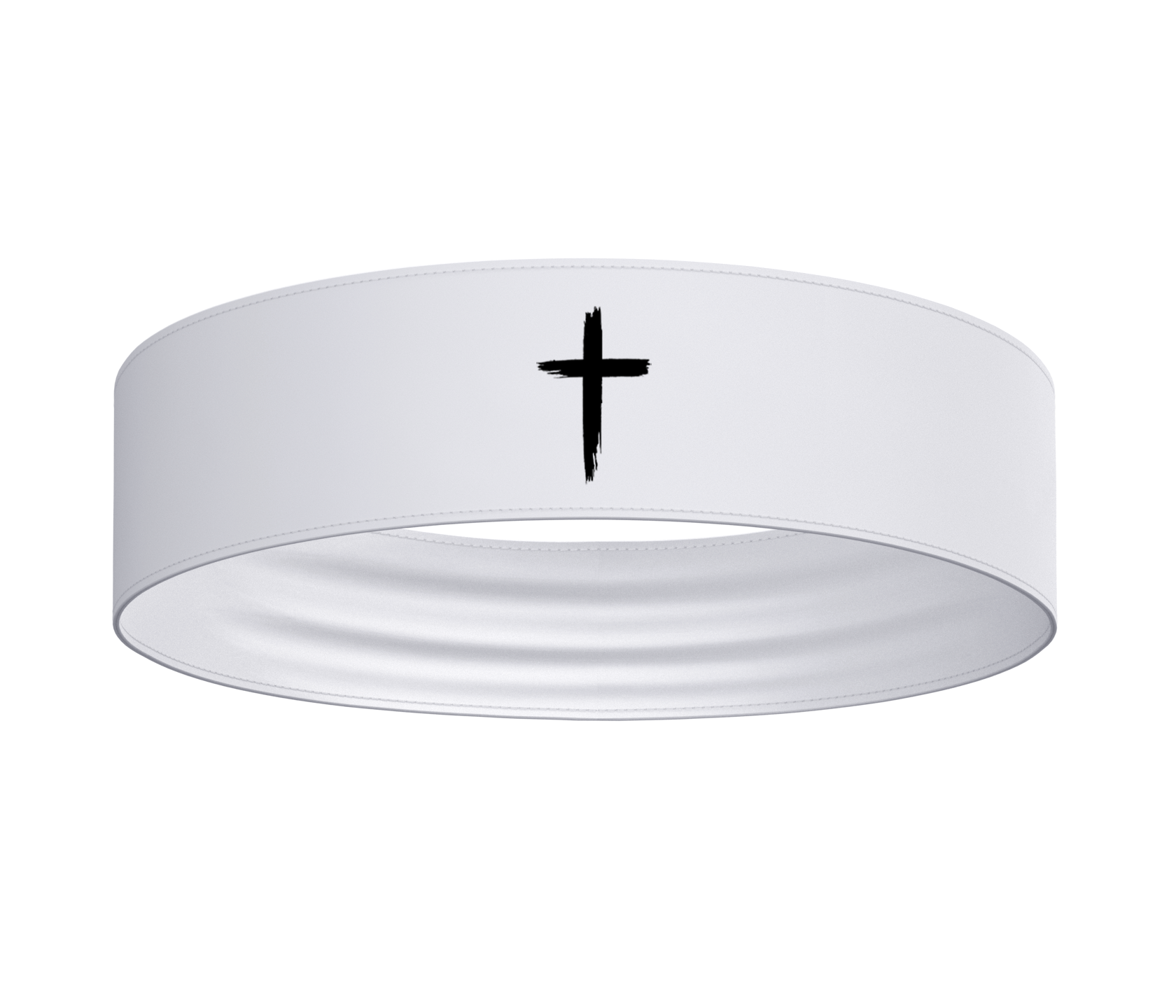 Black Headband: Distressed Cross